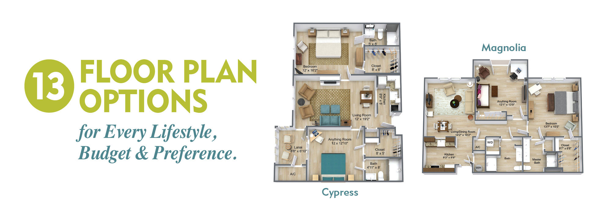Infographic about Floor plans at The Estates at Carpenters